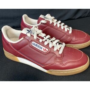 Adidas Continental 80 Men's Leather Athletic Shoes Size 9 Burgundy Collegiate.